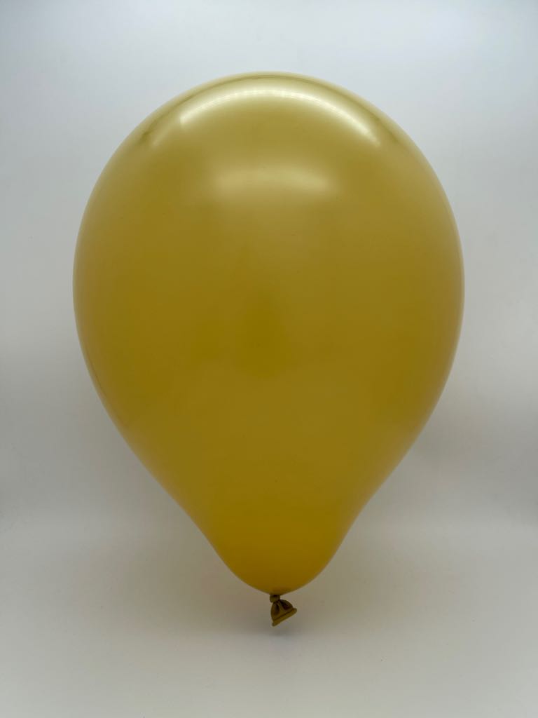 Inflated Balloon Image 18" Kalisan Latex Balloons Retro Mustard (25 Per Bag)