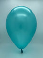 Inflated Balloon Image 9" Metallic Aqua Decomex Latex Balloons (100 Per Bag)