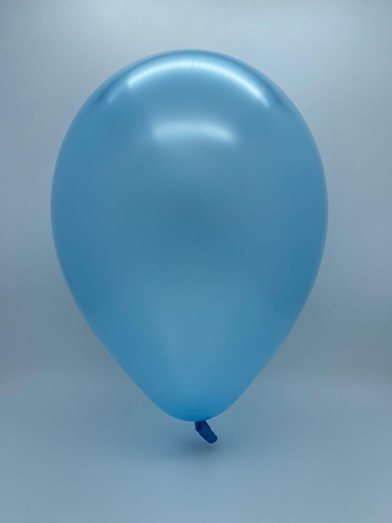Inflated Balloon Image 6" Metallic Azure Decomex Linking Latex Balloons (100 Per Bag)