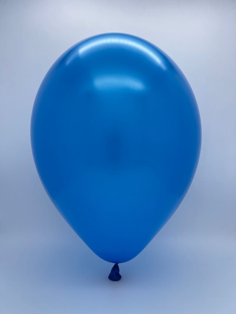 Inflated Balloon Image 6" Metallic Blue Decomex Linking Latex Balloons (100 Per Bag)