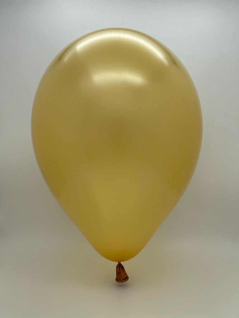 Inflated Balloon Image 5" Metallic Gold Decomex Latex Balloons (100 Per Bag)