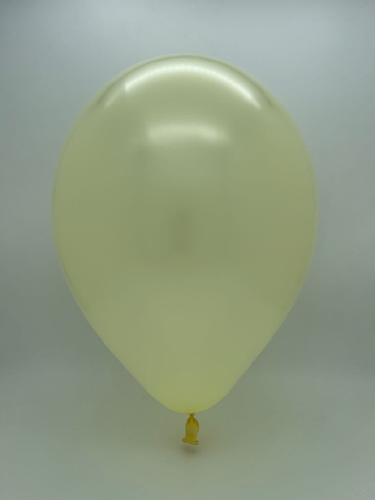Inflated Balloon Image 6" Metallic Ivory Decomex Linking Latex Balloons (100 Per Bag)