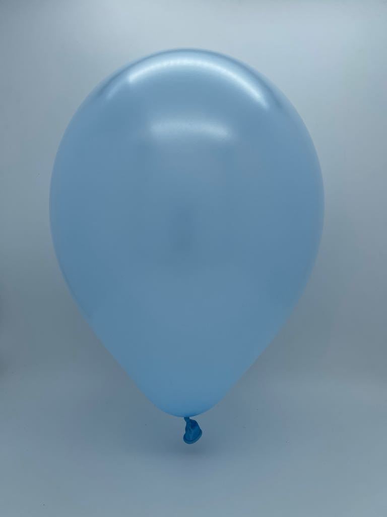 Inflated Balloon Image 11" Metallic Light Blue Decomex Linking Latex Balloons (100 Per Bag)