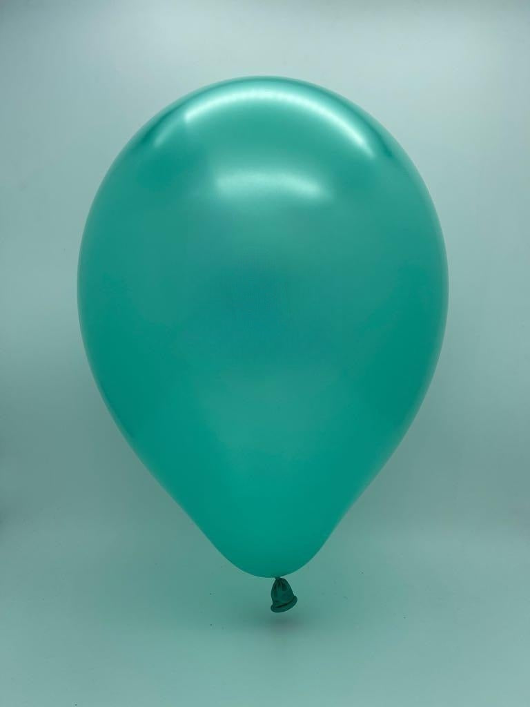 Inflated Balloon Image 5" Metallic Mint Green Decomex Latex Balloons (100 Per Bag)