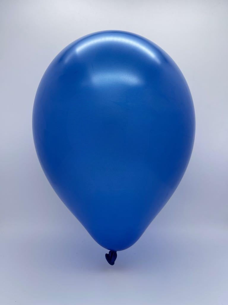 Inflated Balloon Image 6" Metallic Naval Blue Decomex Linking Latex Balloons (100 Per Bag)