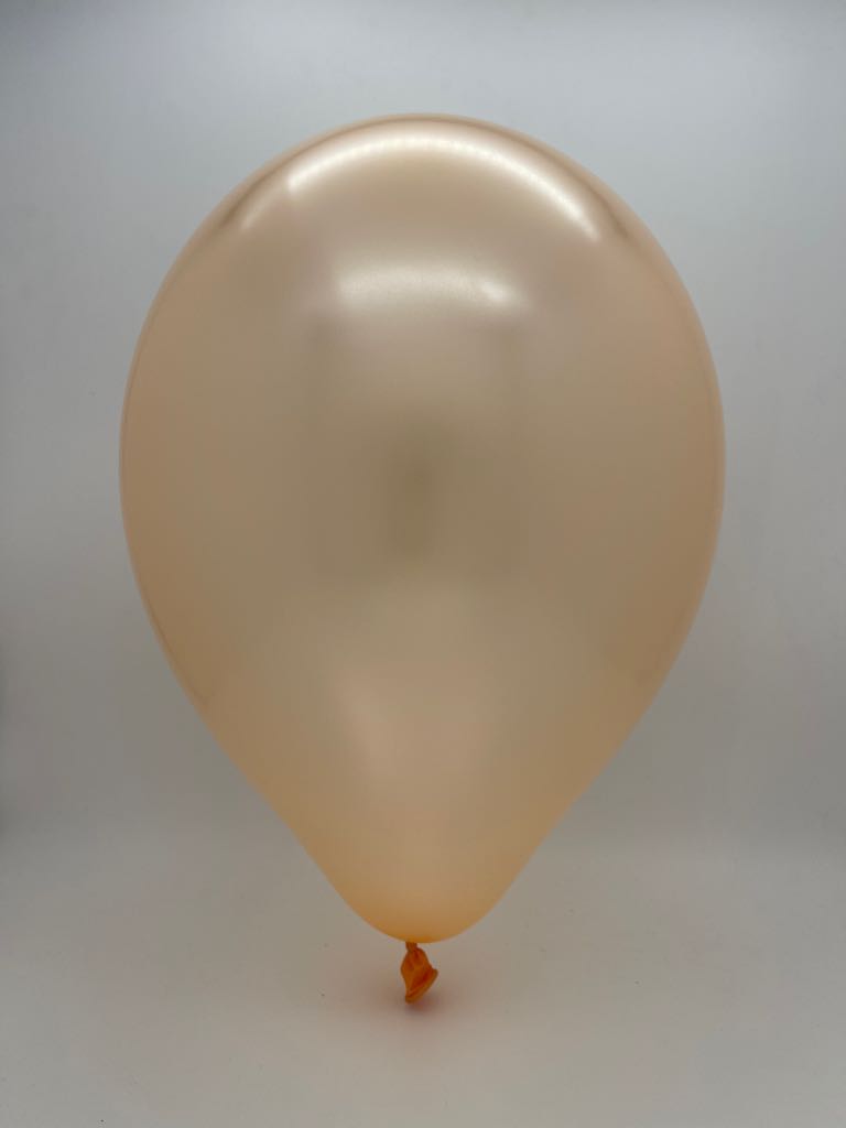 Inflated Balloon Image 6" Metallic Peach Decomex Linking Latex Balloons (100 Per Bag)