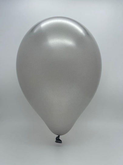Inflated Balloon Image 11" Metallic Silver Decomex Linking Latex Balloons (100 Per Bag)