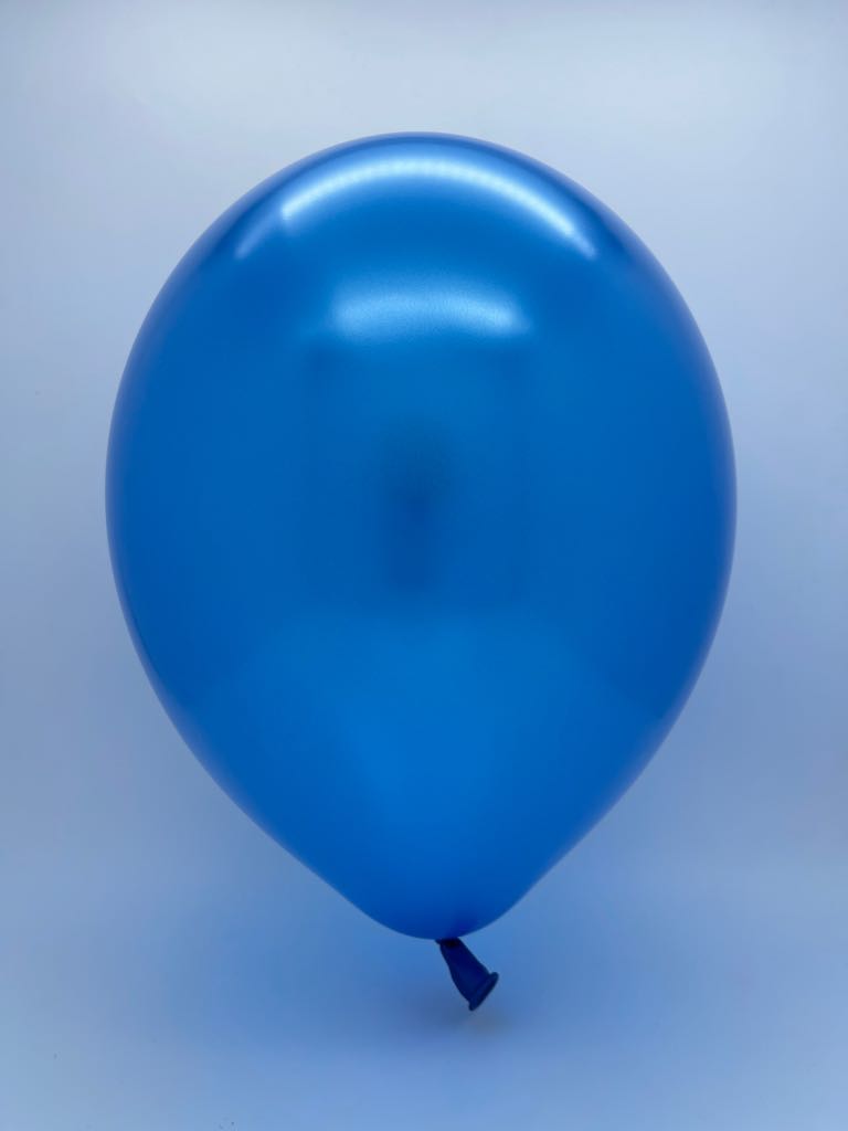 Inflated Balloon Image 11" Pearl Metallic Blue Tuftex Latex Balloons (100 Per Bag)
