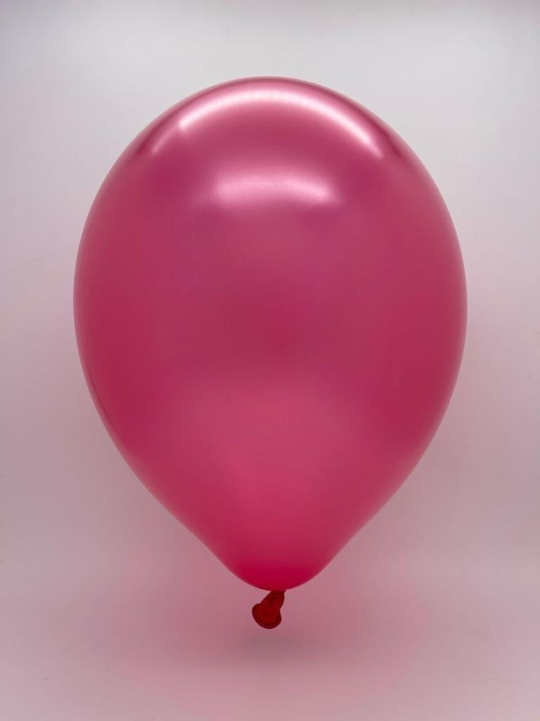 Inflated Balloon Image 5" Tuftex Latex Balloons (50 Per Bag) Pearl Metallic Fuchsia