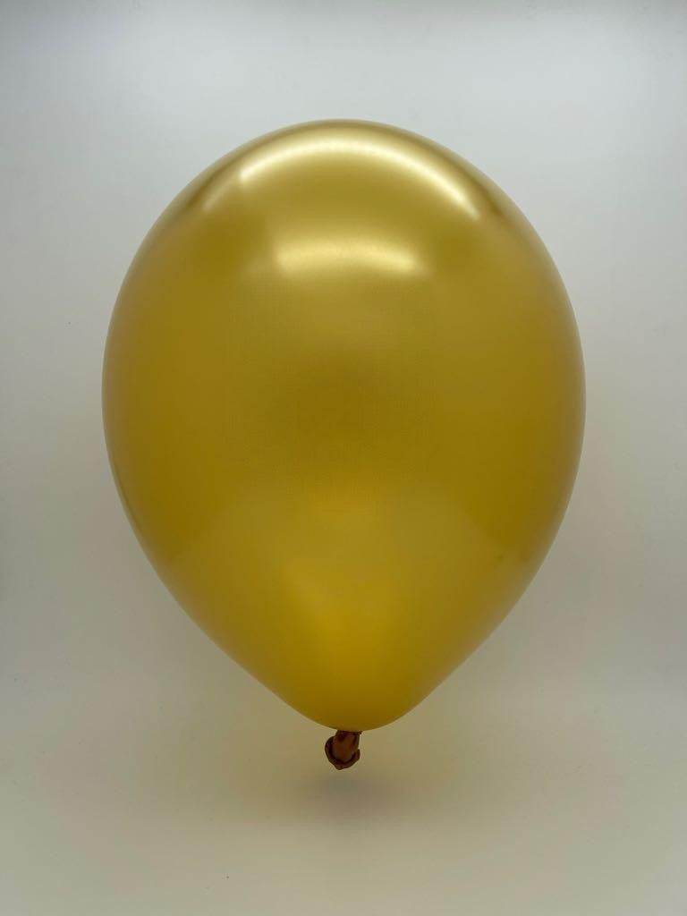 Inflated Balloon Image 24" Pearl Metallic Gold Latex Balloons (3 Per Bag) Brand Tuftex