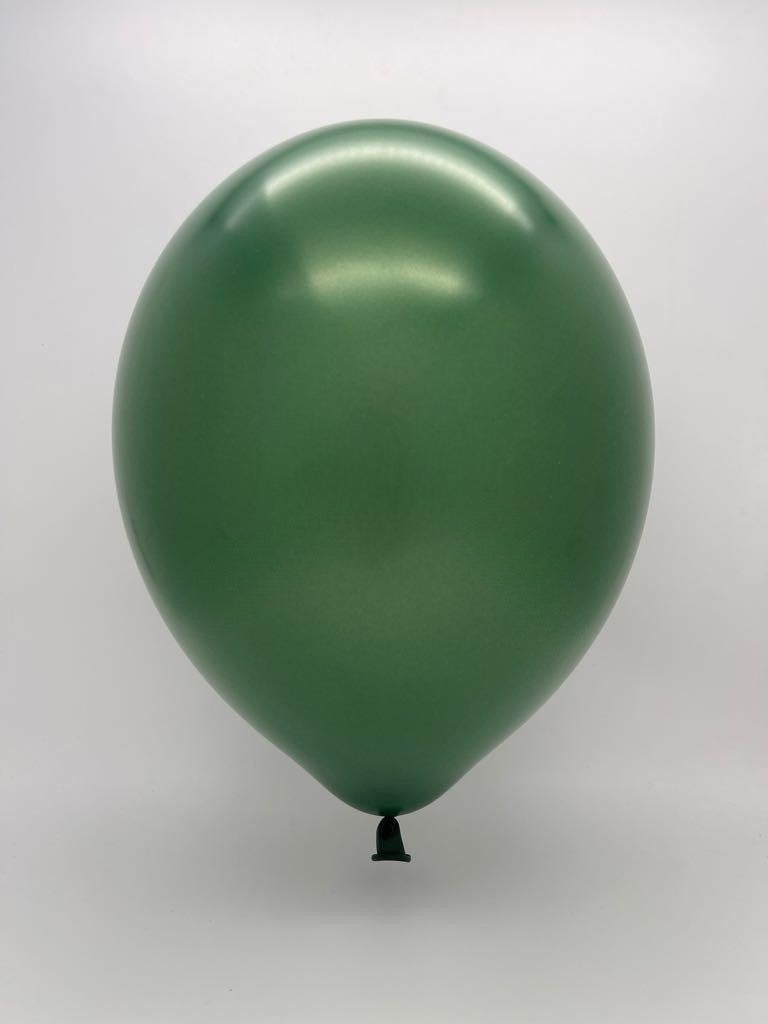 Inflated Balloon Image 5 Inch Tuftex Latex Balloons (50 Per Bag) Forest Green