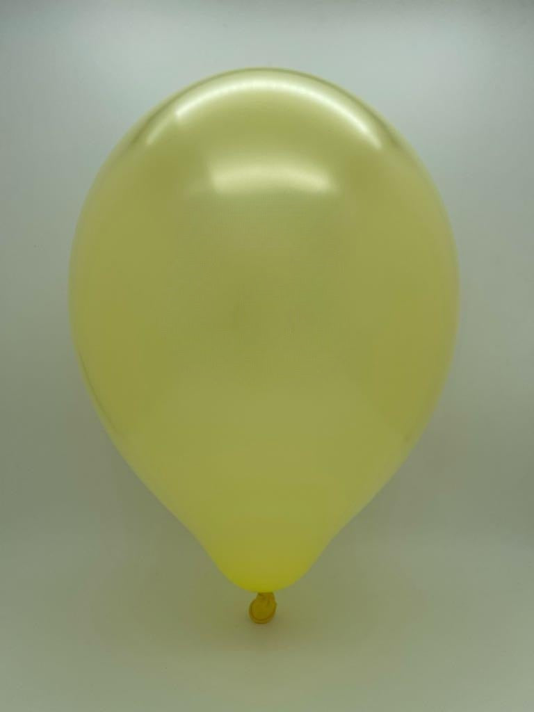 Inflated Balloon Image 11" Pearl Metallic Pearl Metallic Yellow Tuftex Latex Balloons (100 Per Bag)