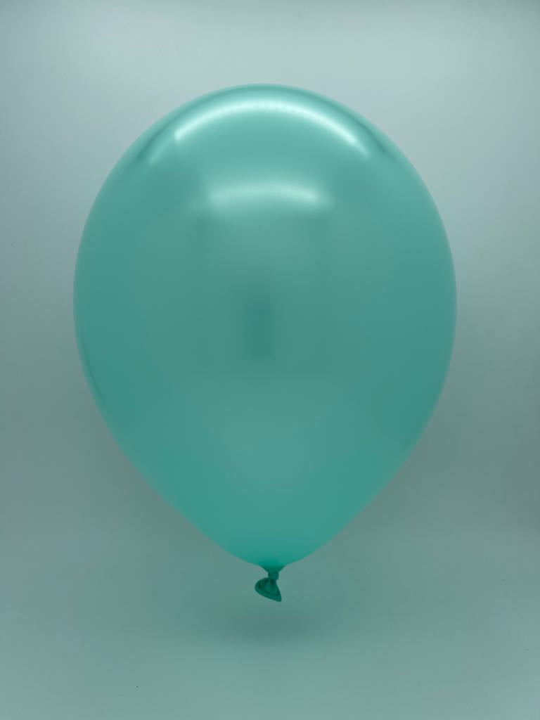 Inflated Balloon Image 11" Pearl Metallic Seafoam Tuftex Latex Balloons (100 Per Bag)