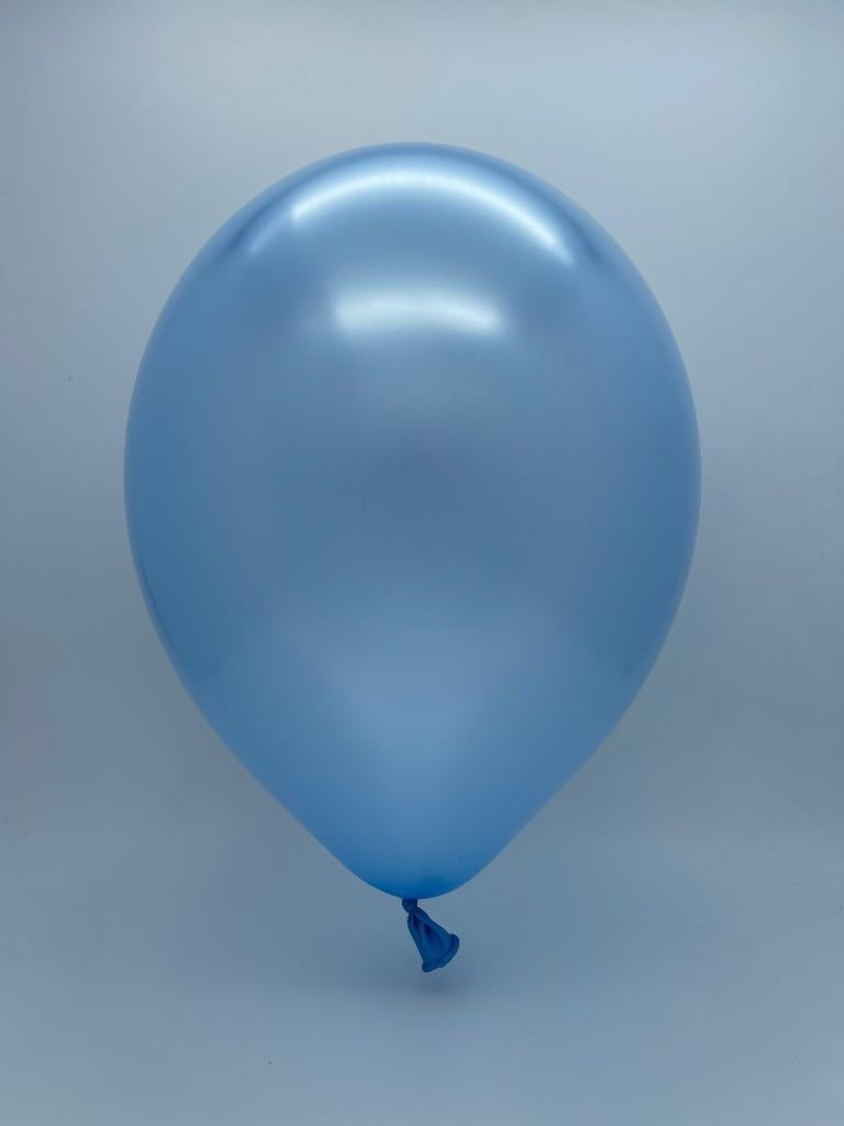 Inflated Balloon Image 11" Pearl Metallic Sky Blue Tuftex Latex Balloons (100 Per Bag)