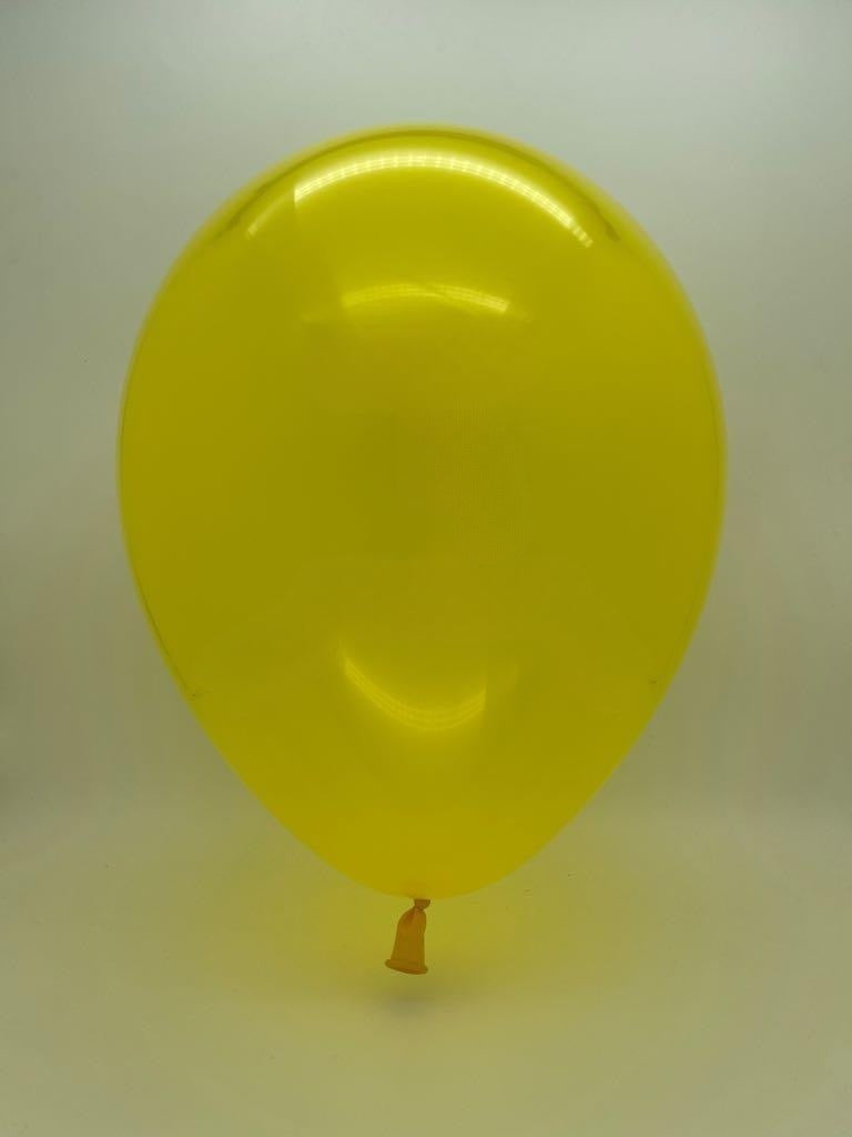 Inflated Balloon Image 5" Qualatex Latex Balloons CITRON YELLOW translucent (100 Per Bag)