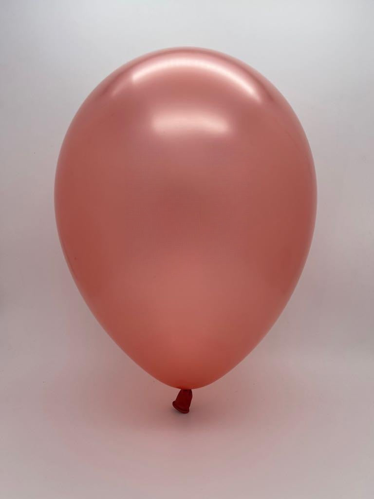 Inflated Balloon Image 5" Qualatex Latex Balloons Metallic Rose Gold (100 Count)