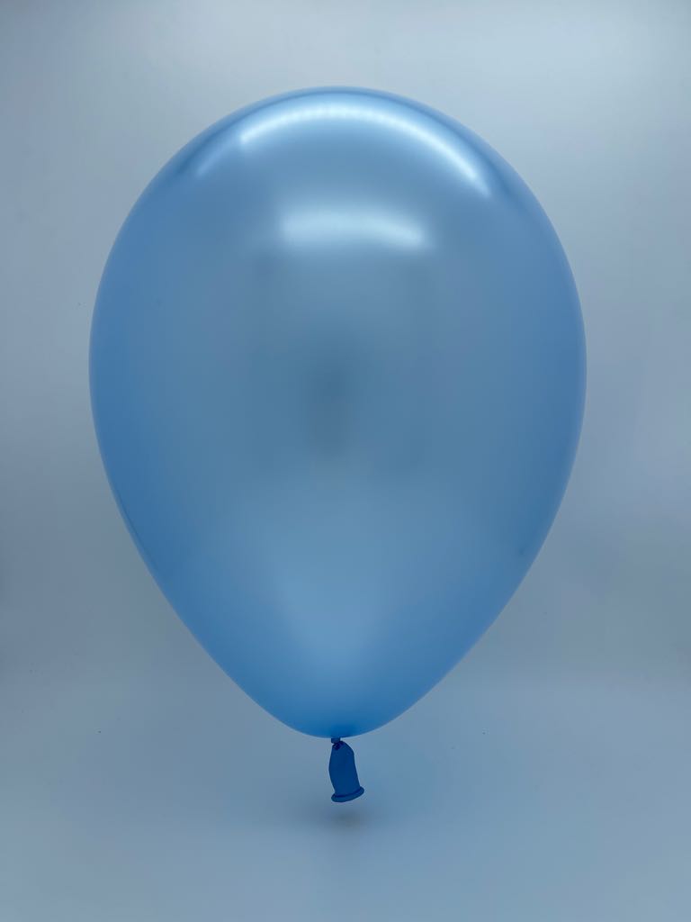 Inflated Balloon Image 11" Qualatex Latex Balloons Pearl AZURE (100 Per Bag)