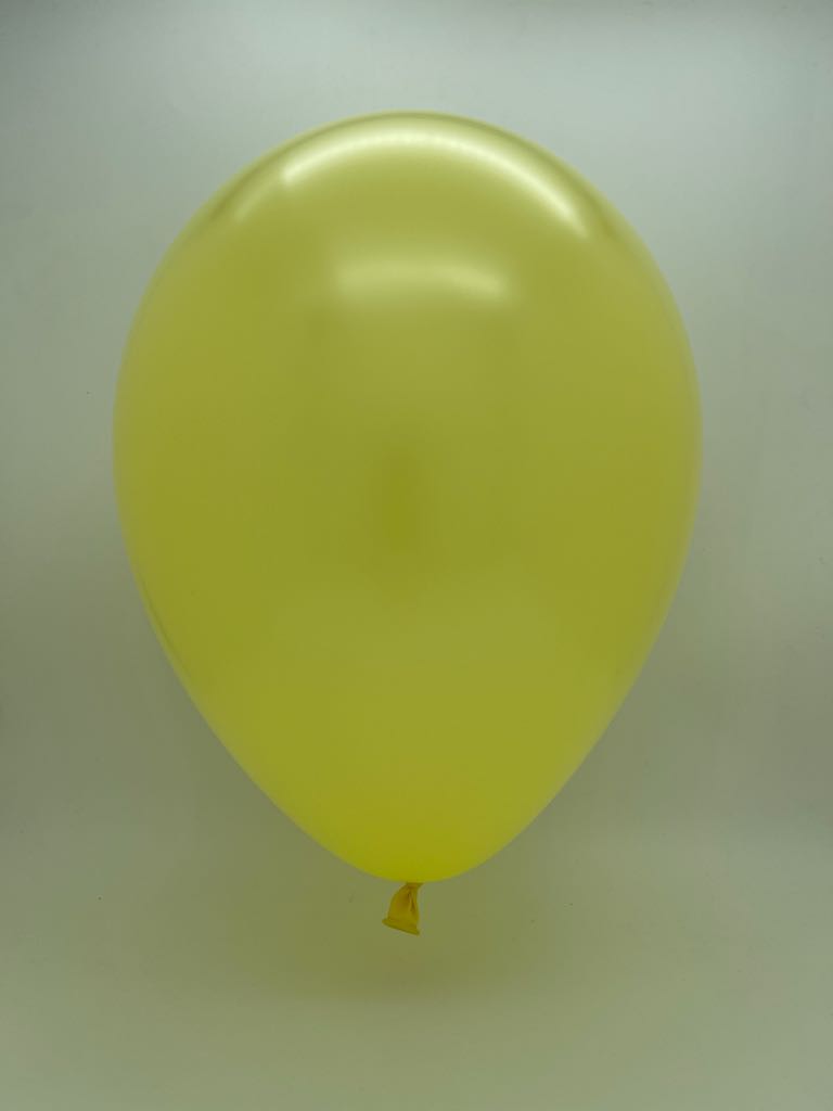 Inflated Balloon Image 5" Qualatex Latex Balloons Pearl LEMON CHIFFON (100 Per Bag)