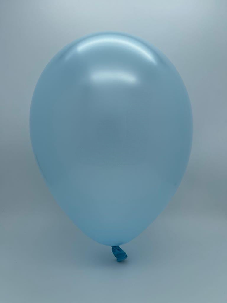Inflated Balloon Image 11" Qualatex Latex Balloons Pearl LIGHT BLUE (100 Per Bag)