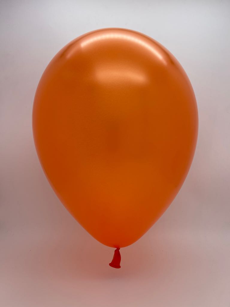 Inflated Balloon Image 5" Qualatex Latex Balloons Pearl Mandarin Orange (100 Per Bag)