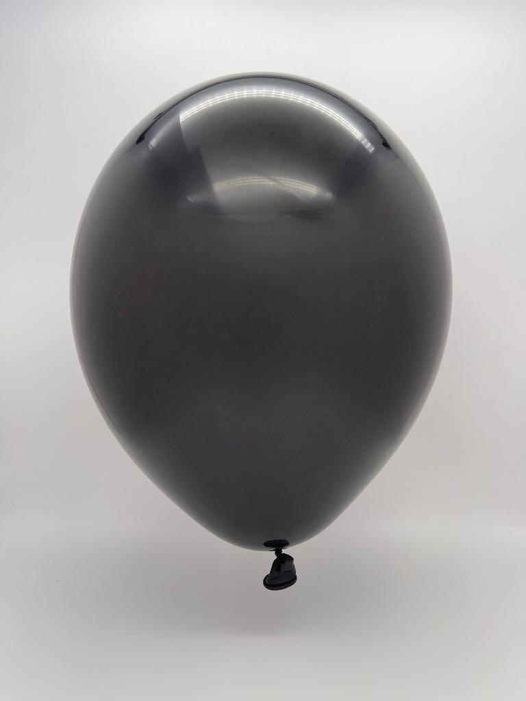 Inflated Balloon Image 12" Standard Black Decomex Latex Balloons (100 Per Bag)