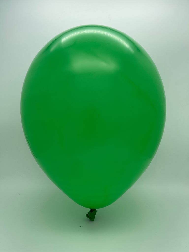 Inflated Balloon Image 7" Standard Green Decomex Heart Shaped Latex Balloons (100 Per Bag)