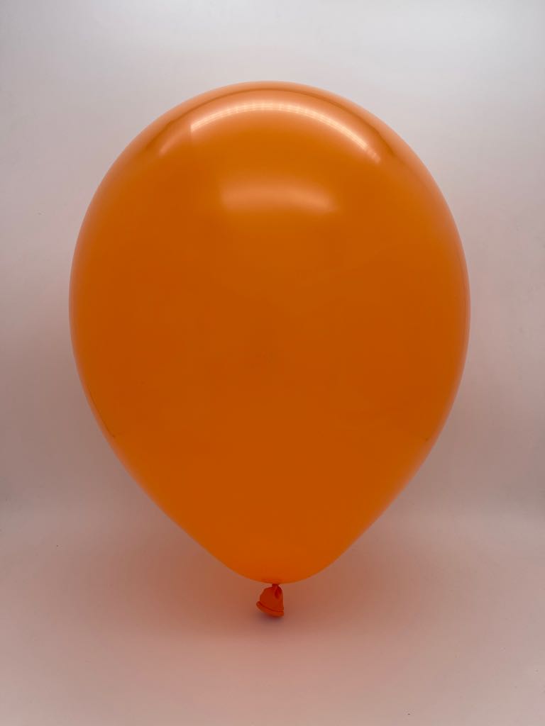 Inflated Balloon Image 7" Standard Orange Decomex Heart Shaped Latex Balloons (100 Per Bag)