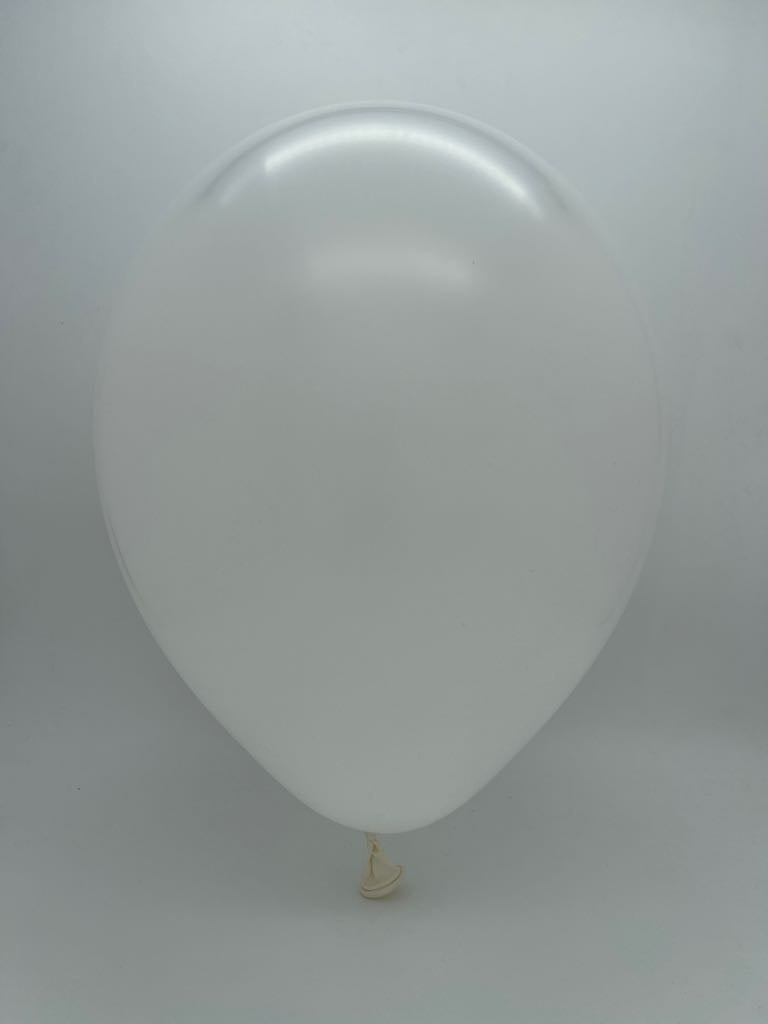 Inflated Balloon Image 9" Standard White Decomex Latex Balloons (100 Per Bag)