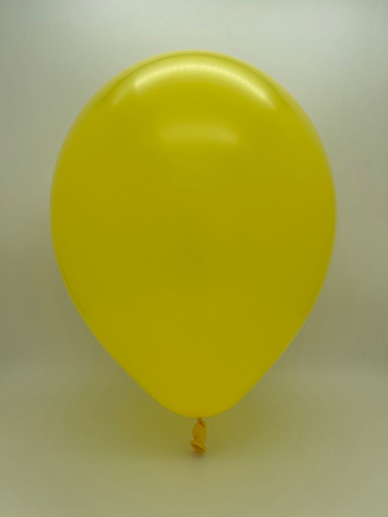 Inflated Balloon Image 7" Standard Yellow Decomex Heart Shaped Latex Balloons (100 Per Bag)