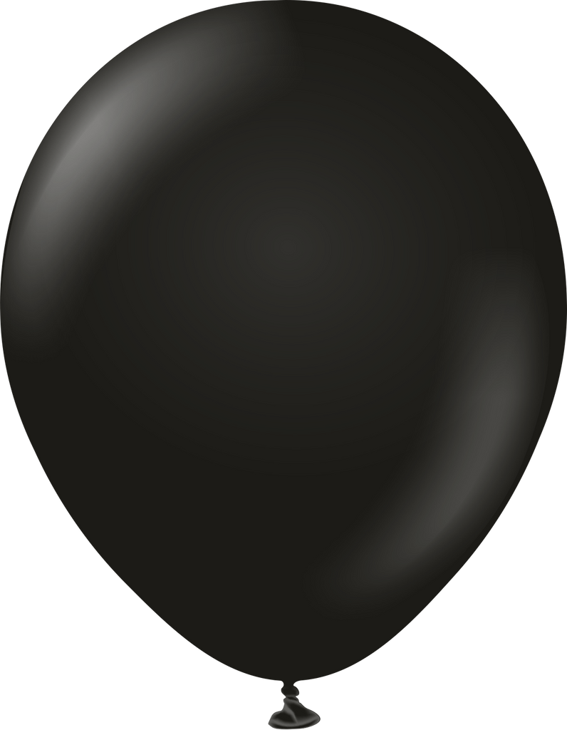 12" Kalisan Latex Balloons Standard Black (50 Per Bag)