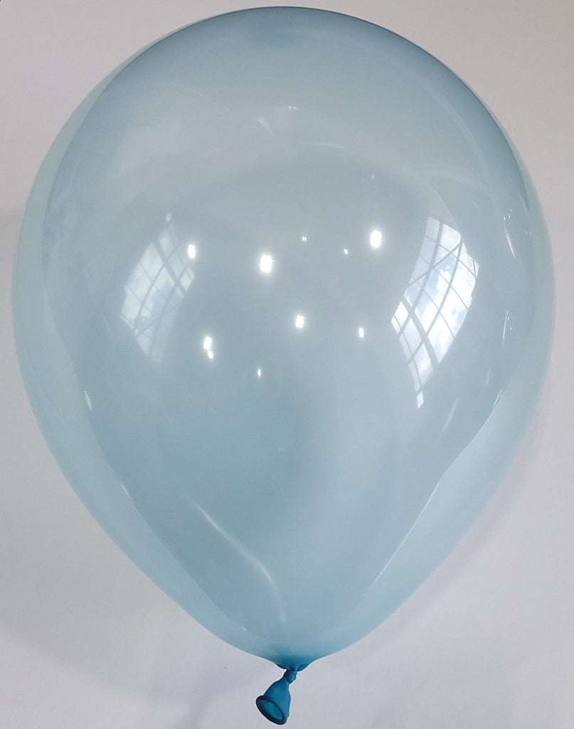 Inflated Balloon Image 24" Kalisan Latex Balloons Pure Crystal Pastel Blue (5 Per Bag)