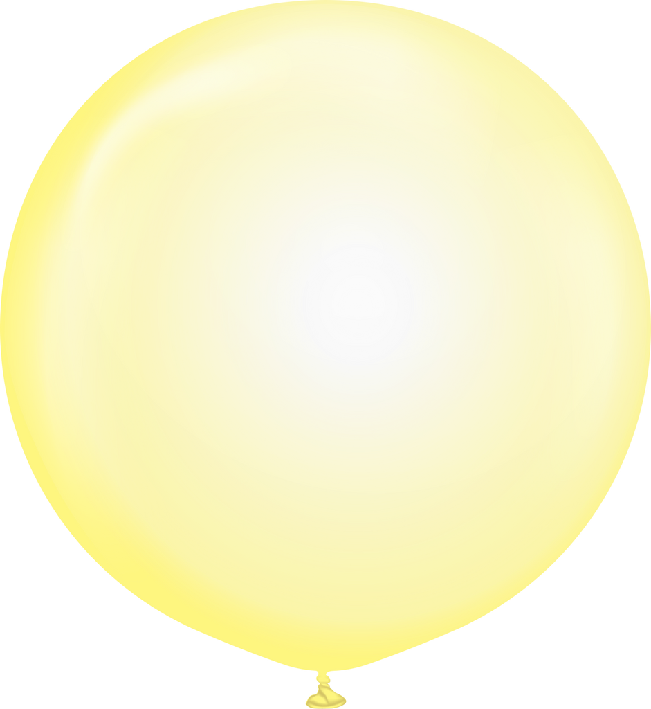 24" Kalisan Latex Balloons Pure Crystal Pastel Yellow (5 Per Bag)