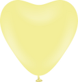 12" Kalisan Latex Heart Balloons Pastel Matte Macaroon Yellow (50 Per Bag)