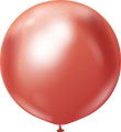 24" Kalisan Latex Balloons Mirror Red (5 Per Bag)