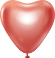 12" Kalisan Latex Heart Balloons Mirror Red (50 Per Bag)