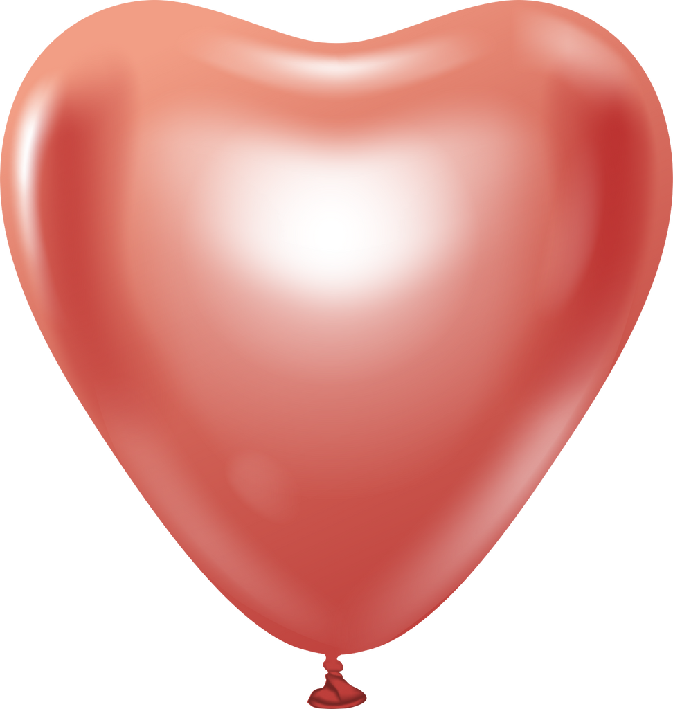 12" Kalisan Latex Heart Balloons Mirror Red (50 Per Bag)
