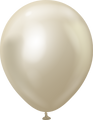 18" Kalisan Latex Balloons Mirror White Gold (25 Per Bag)