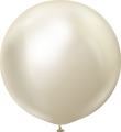 36" Kalisan Latex Balloons Mirror White Gold (2 Per Bag)