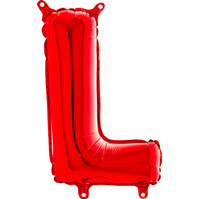 14" Airfill Only Foil Balloon Self Sealing Letter L Red