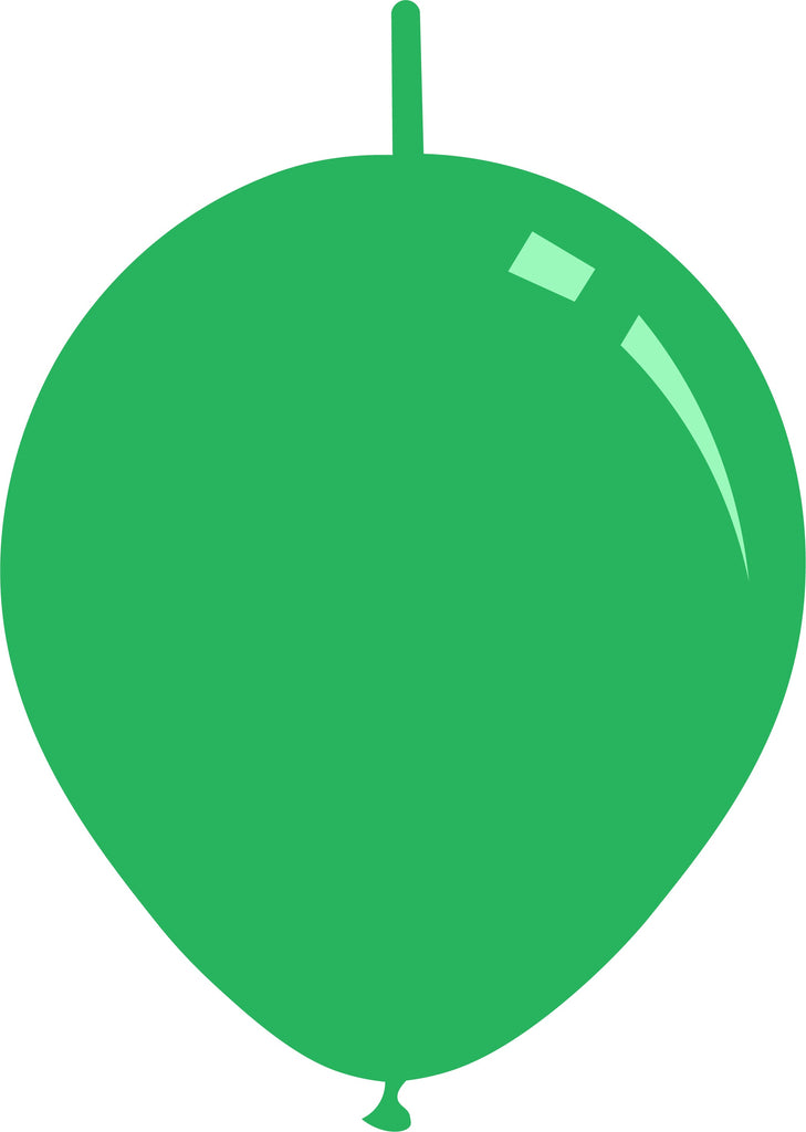 6" Standard Green Decomex Linking Latex Balloons (100 Per Bag)