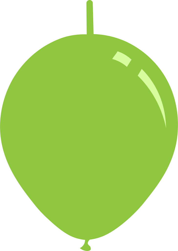 11" Deco Lime Green Decomex Linking Latex Balloons (100 Per Bag)