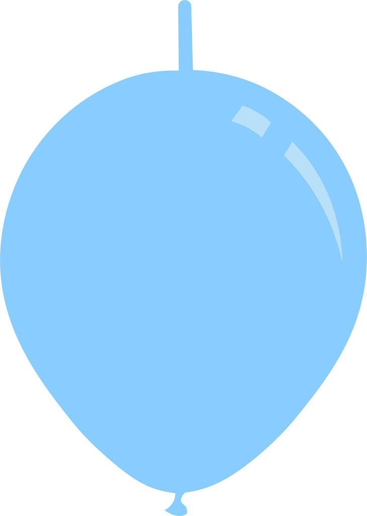 18" Deco Light Blue Decomex Linking Balloons (25 Per Bag)