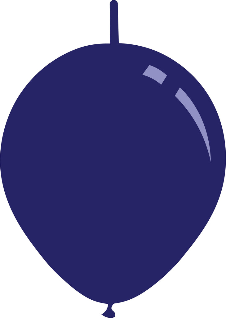 18" Deco Midnight Night Blue Decomex Linking Balloons (25 Per Bag)