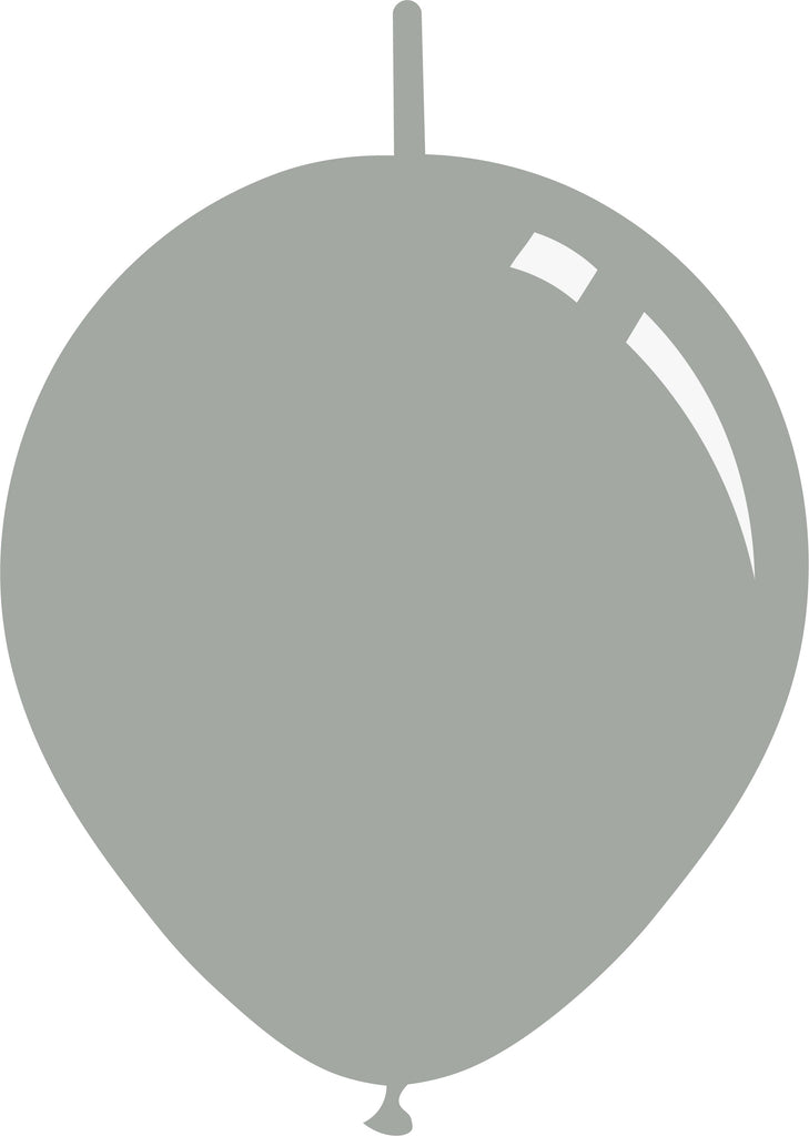 11" Metallic Silver Decomex Linking Latex Balloons (100 Per Bag)