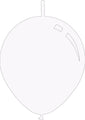 6" Metallic Pearl White Decomex Linking Latex Balloons (100 Per Bag)