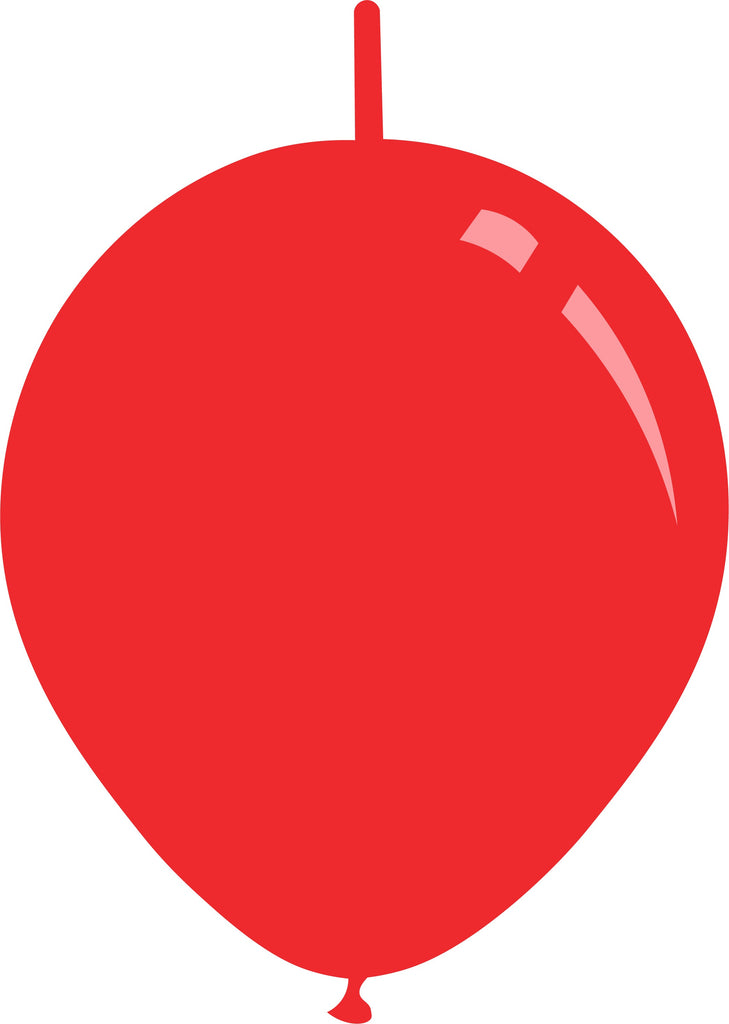 6" Metallic Red Decomex Linking Latex Balloons (100 Per Bag)