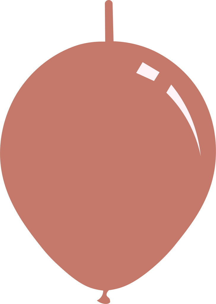 6" Metallic Rose Pink Decomex Linking Latex Balloons (100 Per Bag)