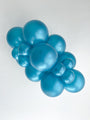 5" Tuftex Latex Balloons (50 Per Bag) Pearl Metallic Teal Manufacturer Inflated Image