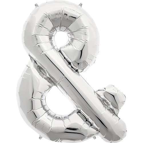 34" Northstar Brand Ampersand - Silver Foil Balloon