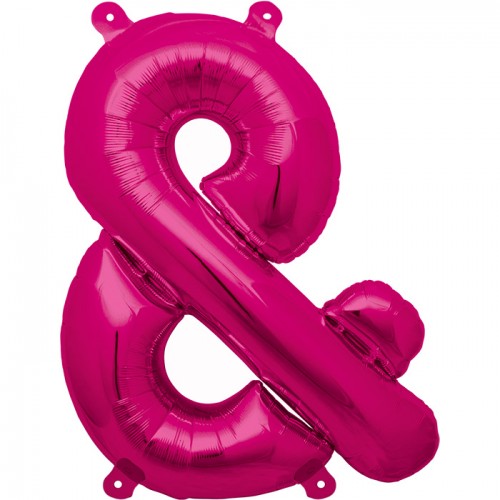 16" Airfill Only Ampersand - Magenta Foil Balloon